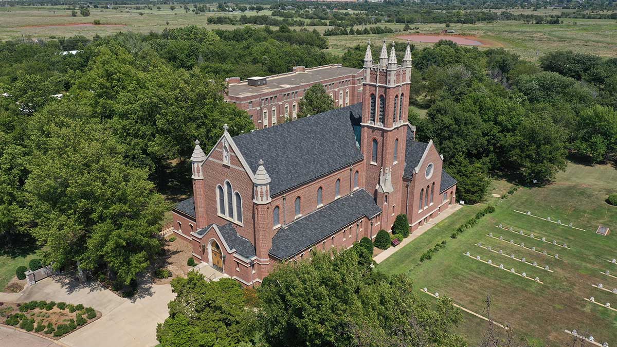 St Gregory Abbey, church with surrounding land